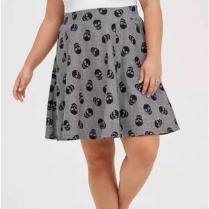 Torrid Black Skull Plaid Ponte Skater A-line Skirt New With Tags Size 2 / 2X